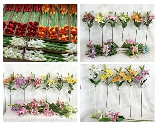 Etxe modernorako lirio-antolamendu artifizialak - Faux lily dekorazio ideiak dotorea