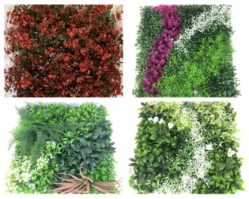 Belar artifizialeko horma artifizialeko eta zintzilikatutako landare artifizialak