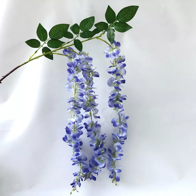 Wisteria artifiziala mahasti zetazko loreak